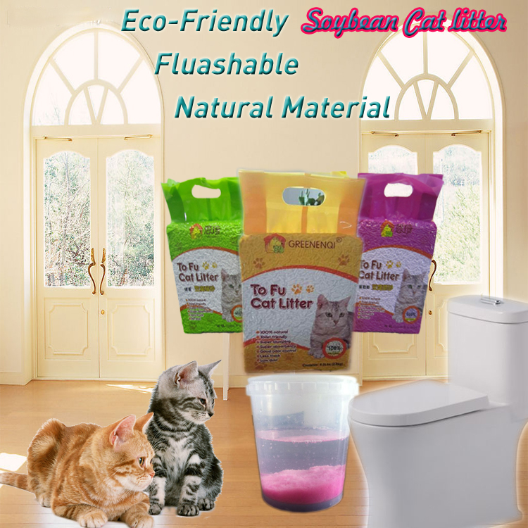Best cat litter for odor control Crushable Soybean Cat litter Fluashable